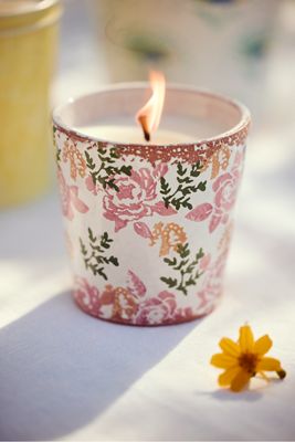 Rosy Floral Citronella Candle