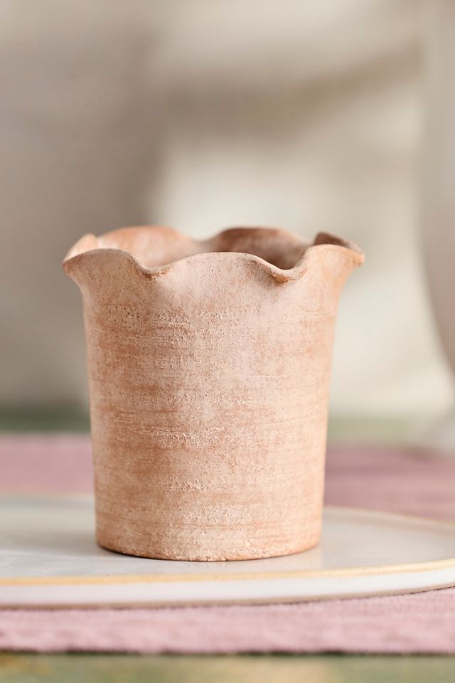 Terracotta Pie Crust Rim Planter, Straight Side #4