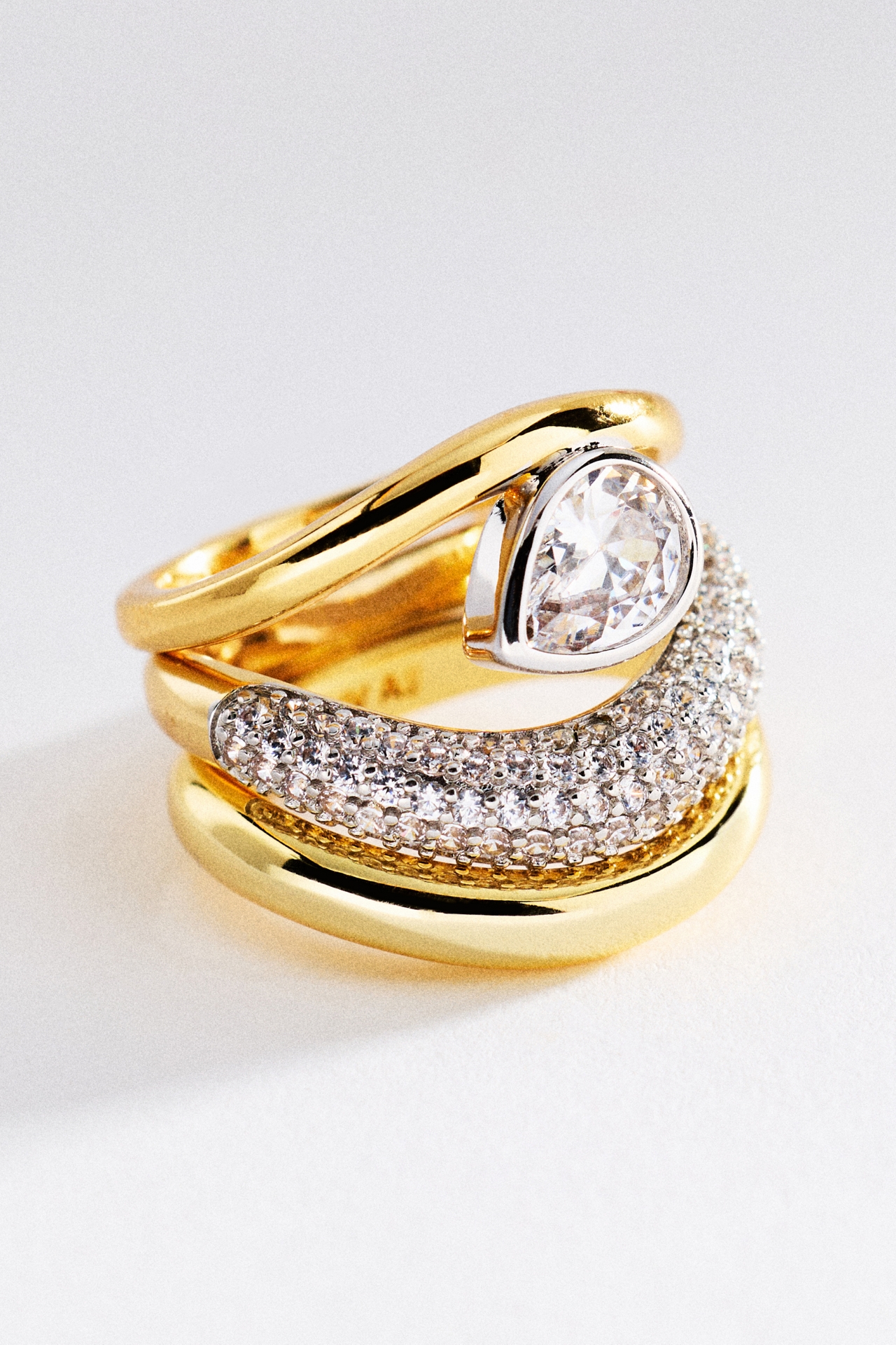 Luv Aj The Marais Wave Rings, Set of 3