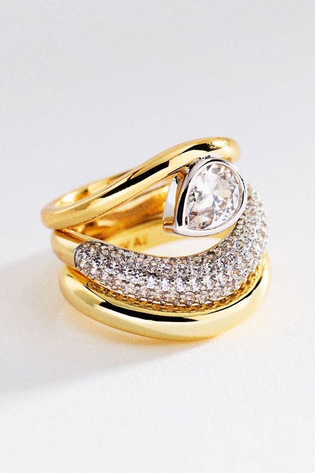 Luv Aj The Marais Wave Rings, Set of 3 #1