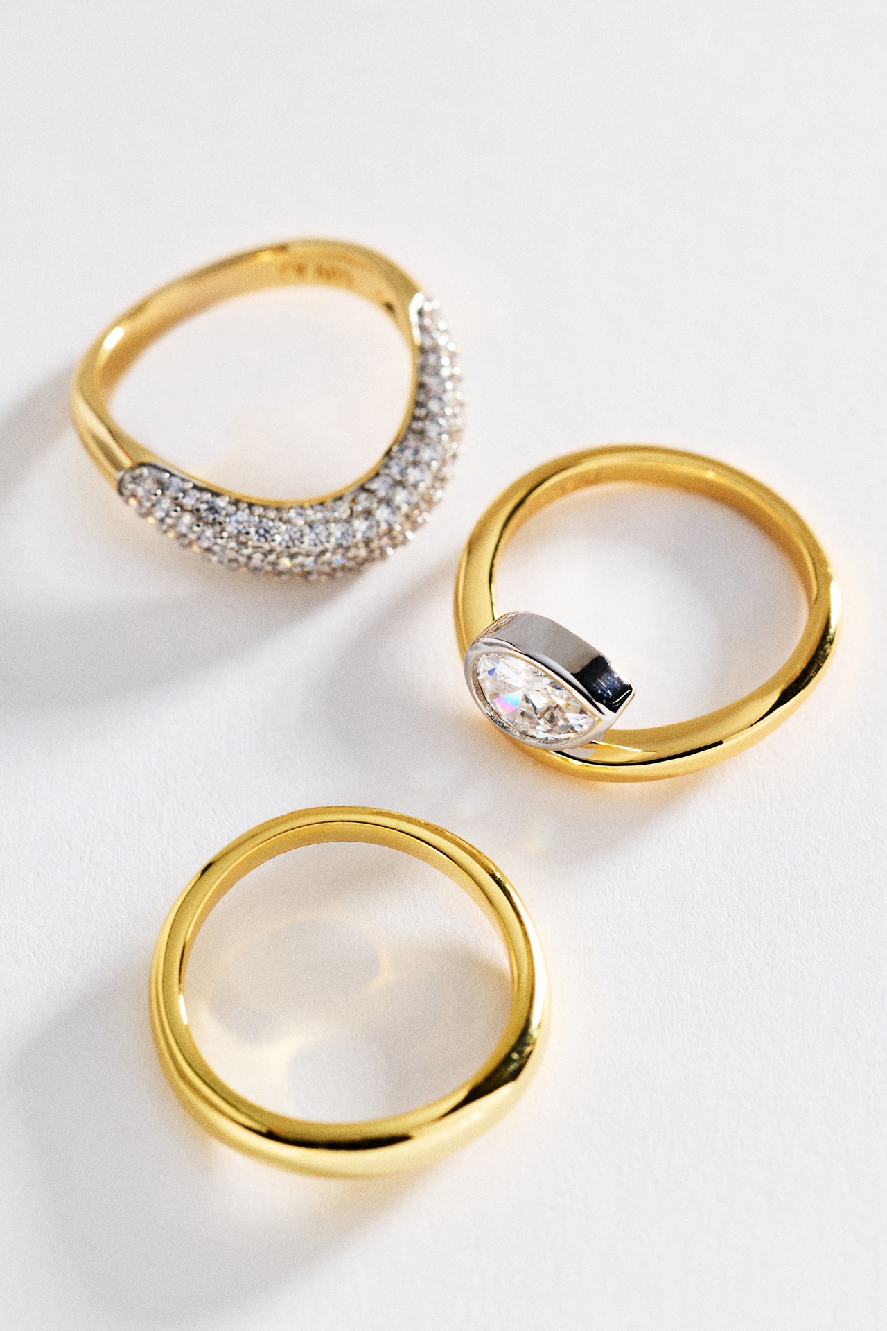 Luv Aj The Marais Wave Rings, Set of 3