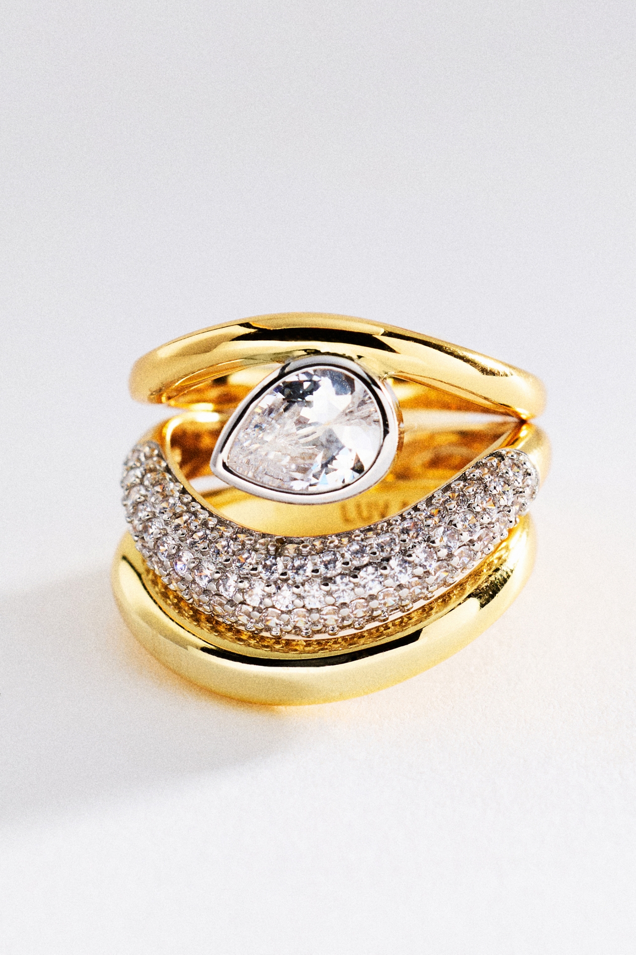 Luv Aj The Marais Wave Rings, Set of 3