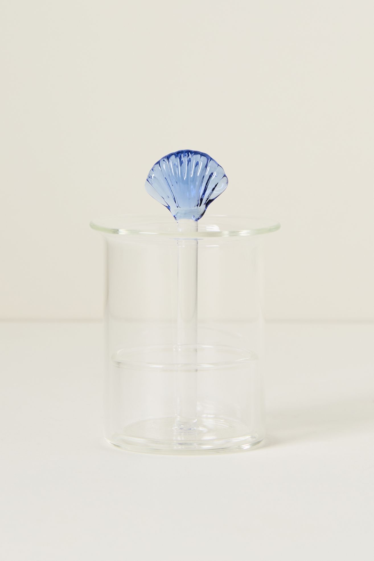 Glass Seashell Toothpick Holder - Blue, One Size