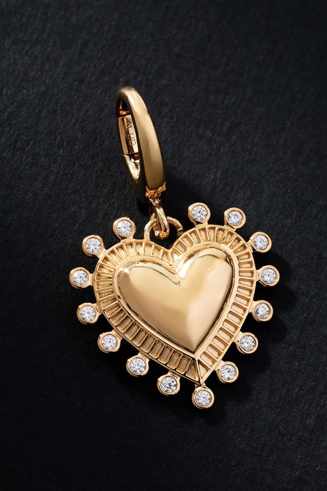 Solid Gold Diamond Heart Charm #1