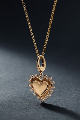 Solid Gold Diamond Heart Charm