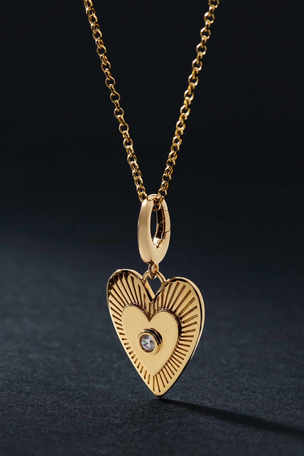 Gold Beating Heart Charm