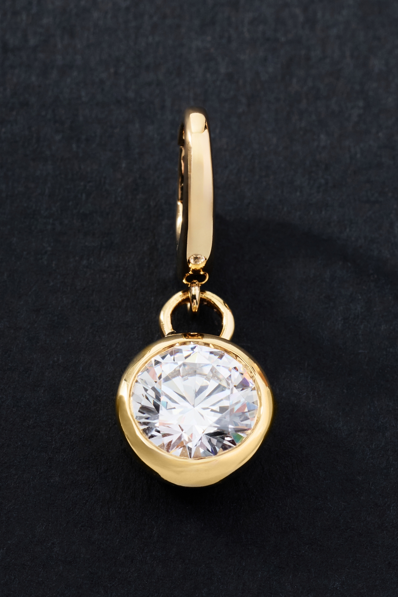 Round Diamond Drop Charm