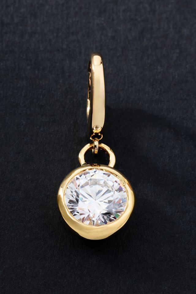 Solid Gold Round Diamond Drop Charm #1