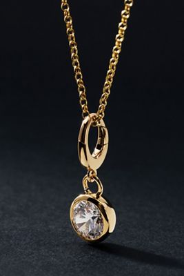 Solid Gold Round Diamond Drop Charm
