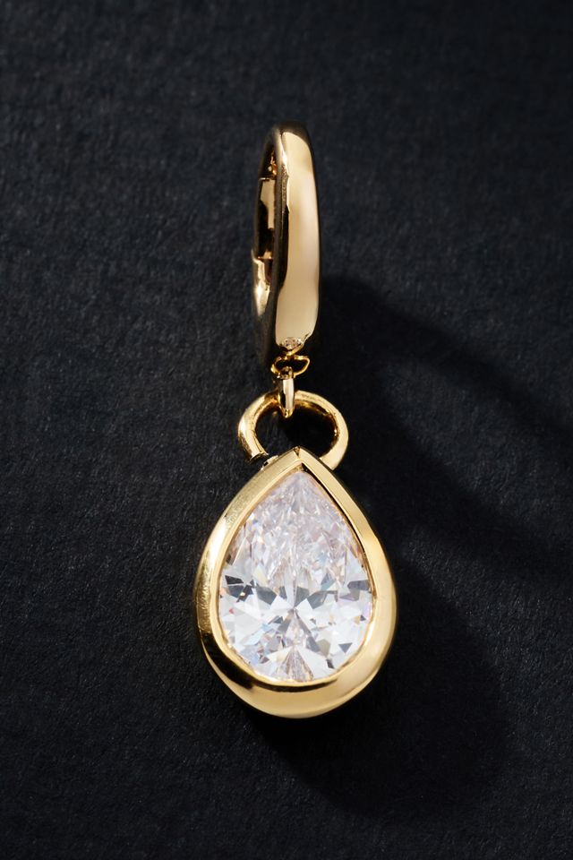 Solid Gold Diamond Teardrop Charm #1