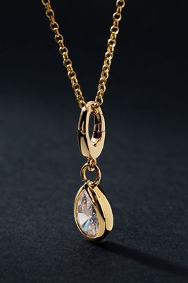 Solid Gold Diamond Teardrop Charm