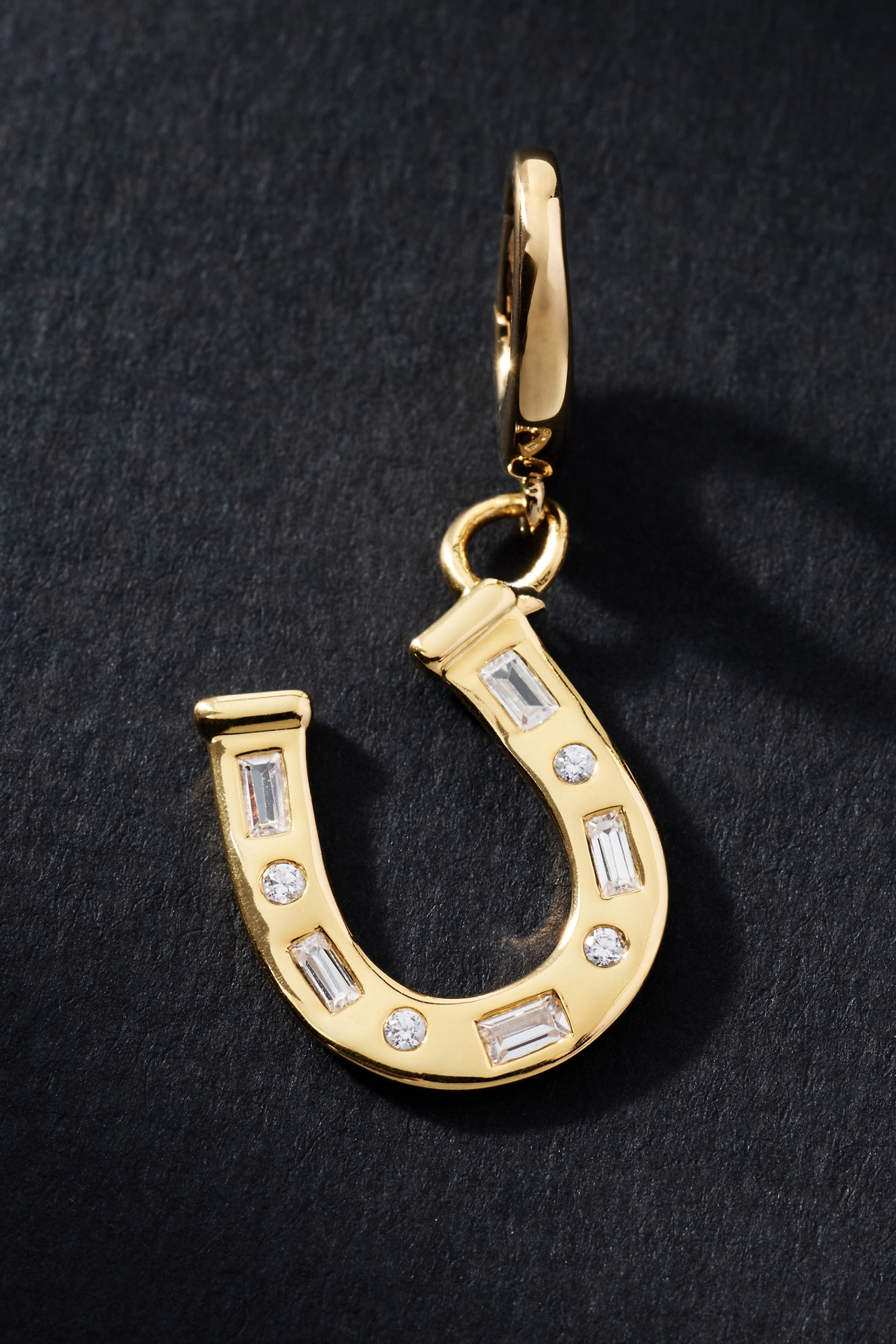 Gold Horseshoe Diamond Charm