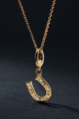 Solid Gold Horseshoe Diamond Charm