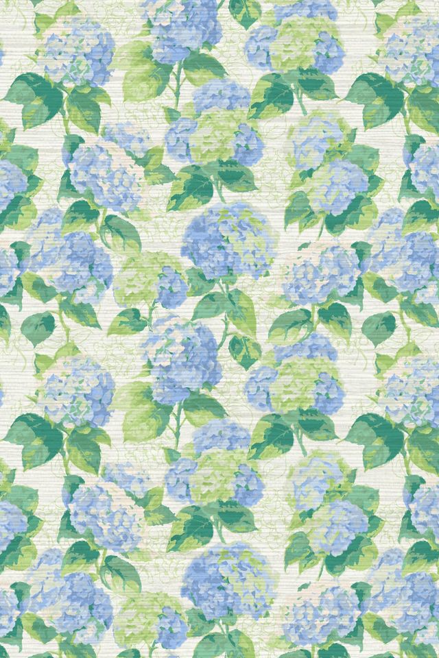 Sunday Social Scene Bloom Bloom Baby Hydrangea Grasscloth Wallpaper #3