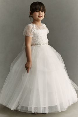 open lace back dress Princess Daliana Flower Girl Dress/ Communion dress D23051