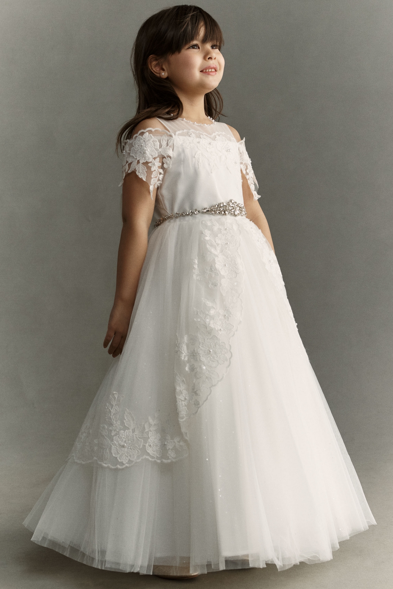 Princess Daliana Off-The-Shoulder Flower Girl Maxi Dress