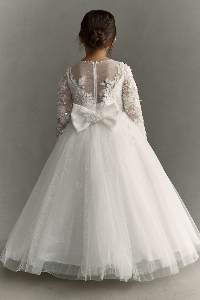 Princess Daliana Sheer Long-Sleeve Flower Girl Dress #2