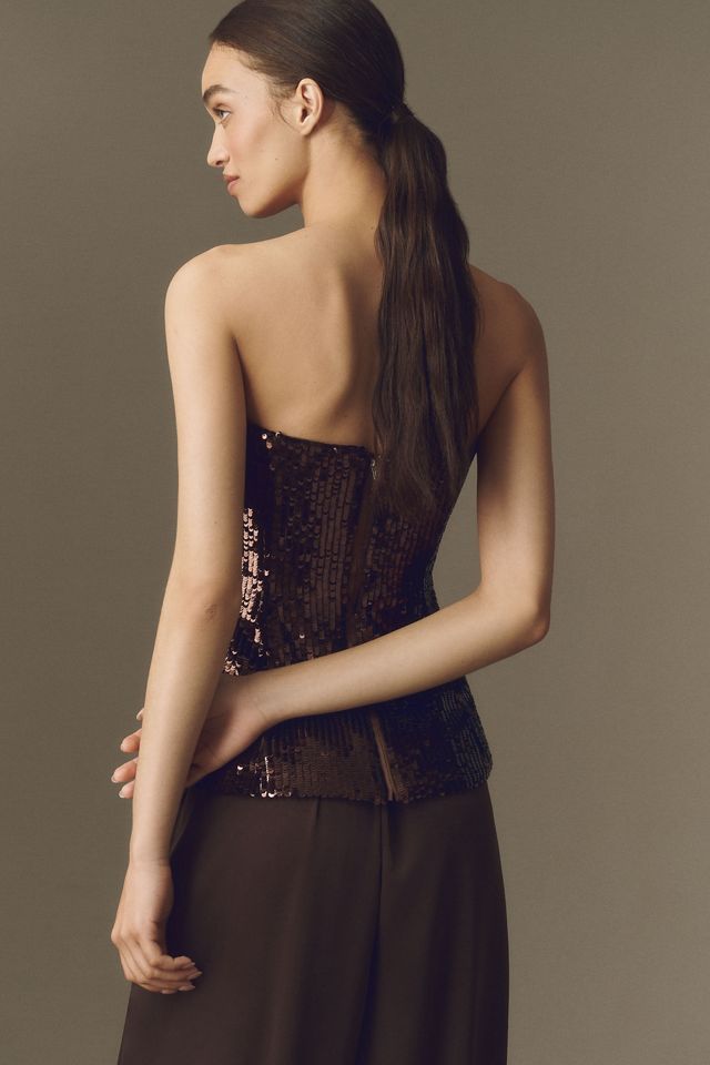 Bardot Helenia Sequin Strapless Top #1