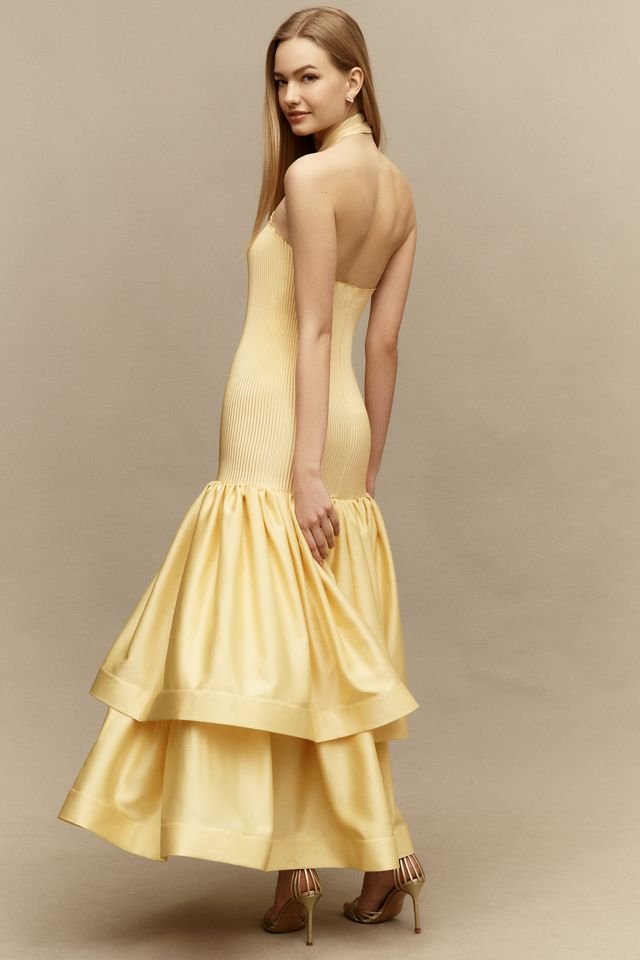 L'IDE Rumore Halter Drop-Waist Gown | Anthropologie