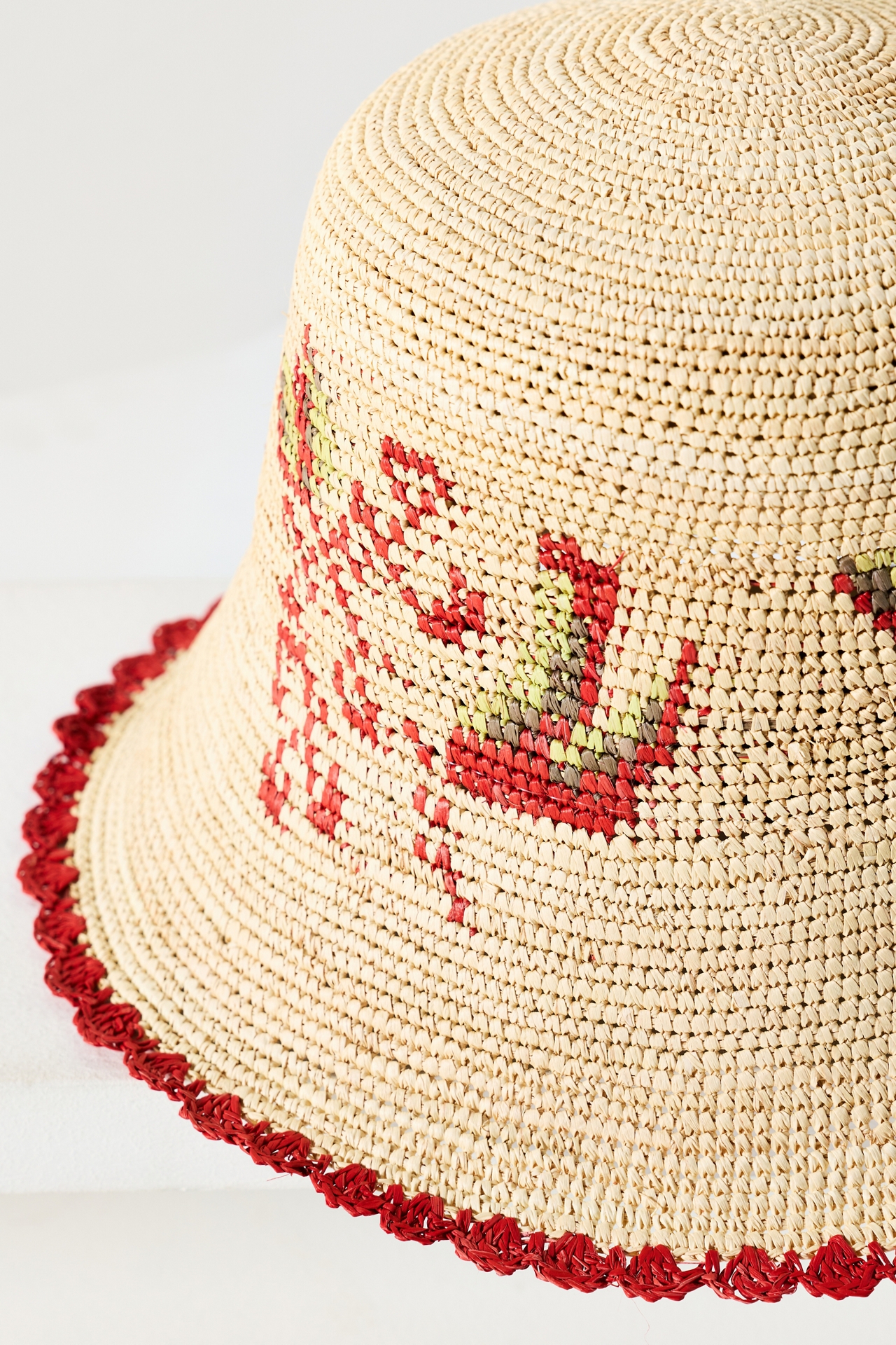 Freya Calla Embroidered Straw Bucket Hat