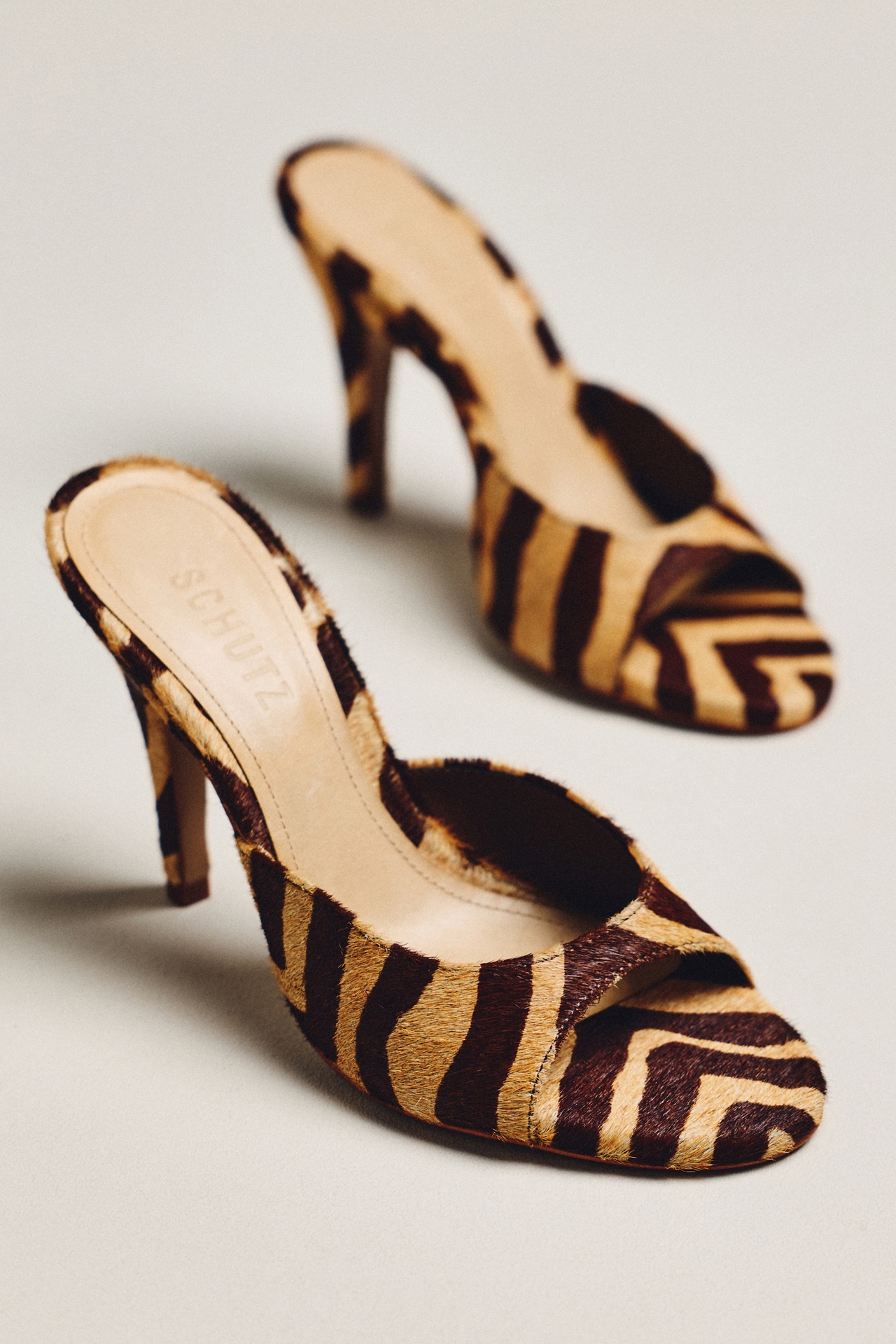 Schutz Clea Open-Toe Mule Heels