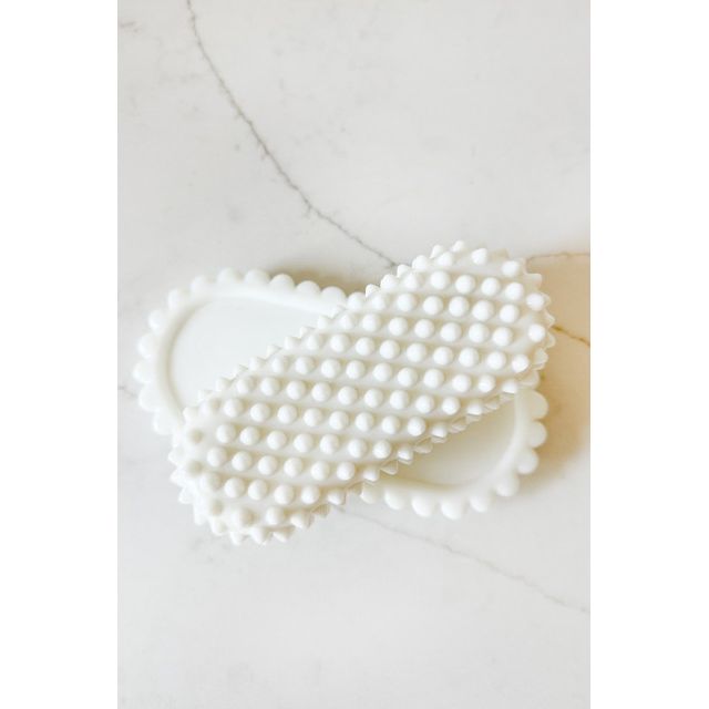 Old Flame Candle Co. Vintage 1950s Fenton Hobnail Butter Dish #2