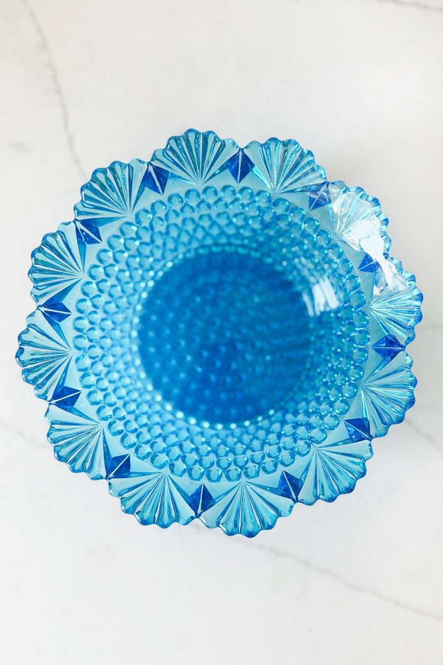 Old Flame Candle Co. Vintage Blue Fenton Serving Bowl #1