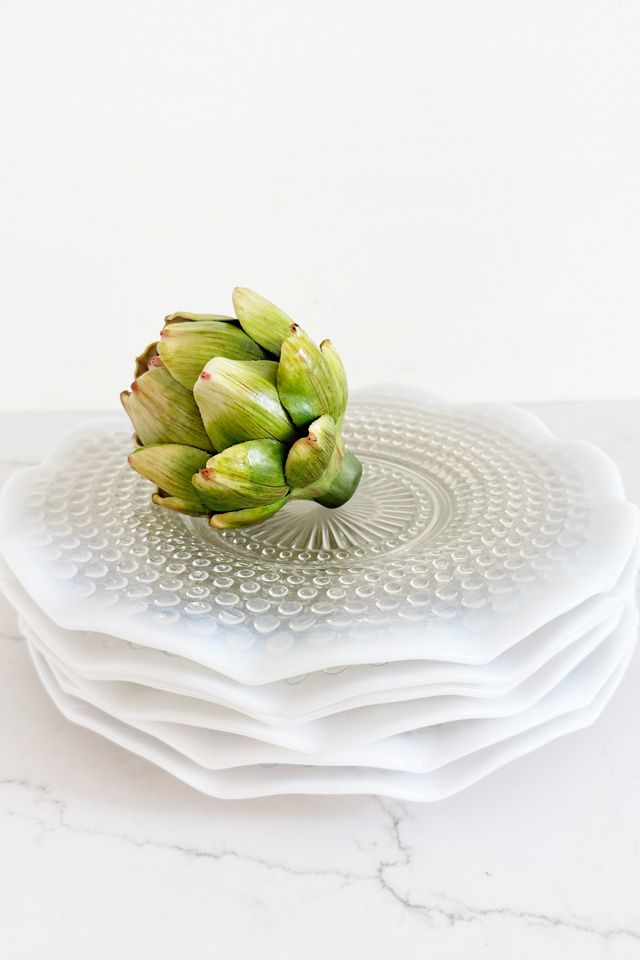 Old Flame Candle Co. Vintage Moonstone Dinner Plate Set #2