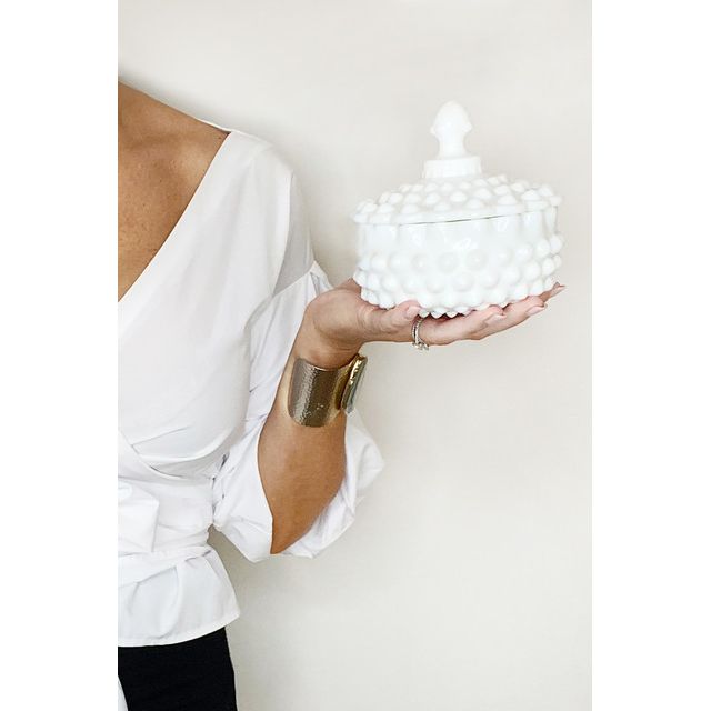 Old Flame Candle Co. Vintage 1950s Hobnail Trinket Dish #2