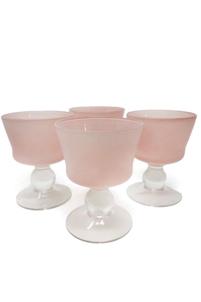 Old Flame Candle Co. Vintage Frosted Pink Glasses #1