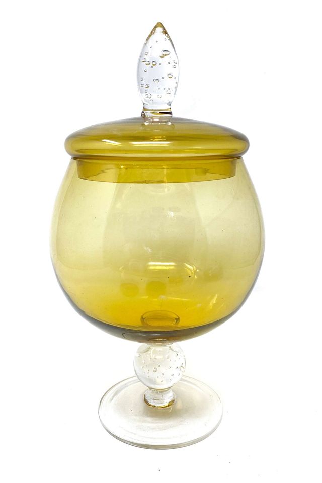 Old Flame Candle Co. Vintage 1950s MCM Blown Glass Jar #1