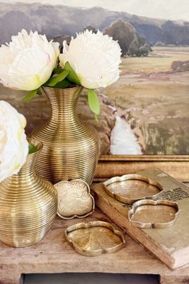 Old Flame Candle Co. Vintage Mini Etched Brass Nesting Trays