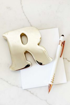 Old Flame Candle Co. Vintage Letter "R" Paperweight
