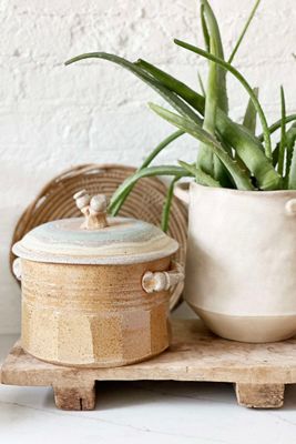 Old Flame Candle Co. Vintage 1970s Stoneware Vessel