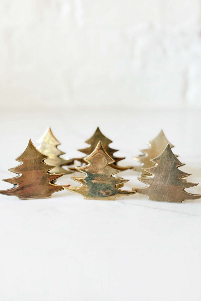 Old Flame Candle Co. Vintage Holiday Tree Napkin Rings #1