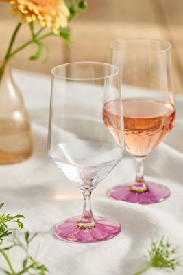 Pressed Floral Water Glasses, Set of 2