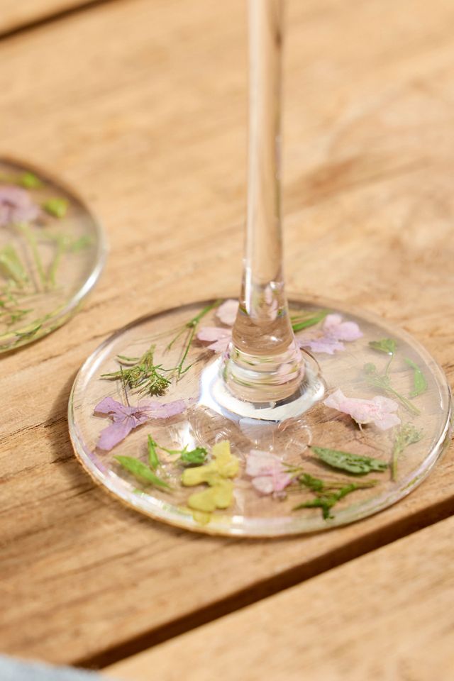 Pressed Floral Flutes, Set of 2 #1