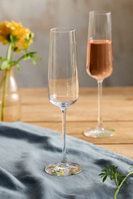 Pressed Floral Flutes, Set of 2