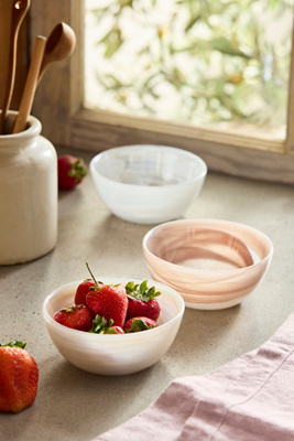 Iridescent Glass Snack Bowls, Set of 3