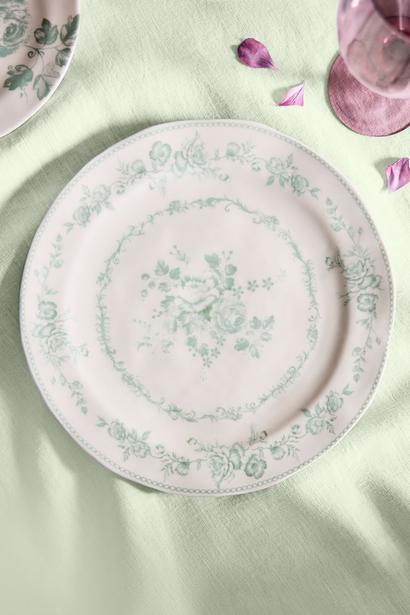 Blooming Transferware Dinner Plate - White, Standard, One Size