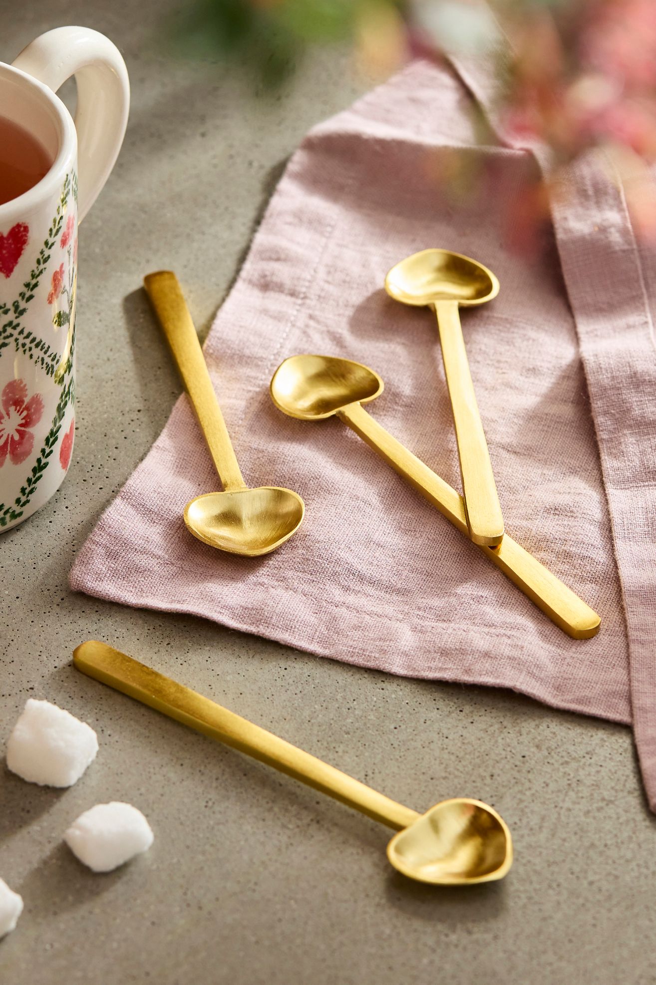 Golden Heart Spoons, Set of 4 - Gold, Standard, One Size