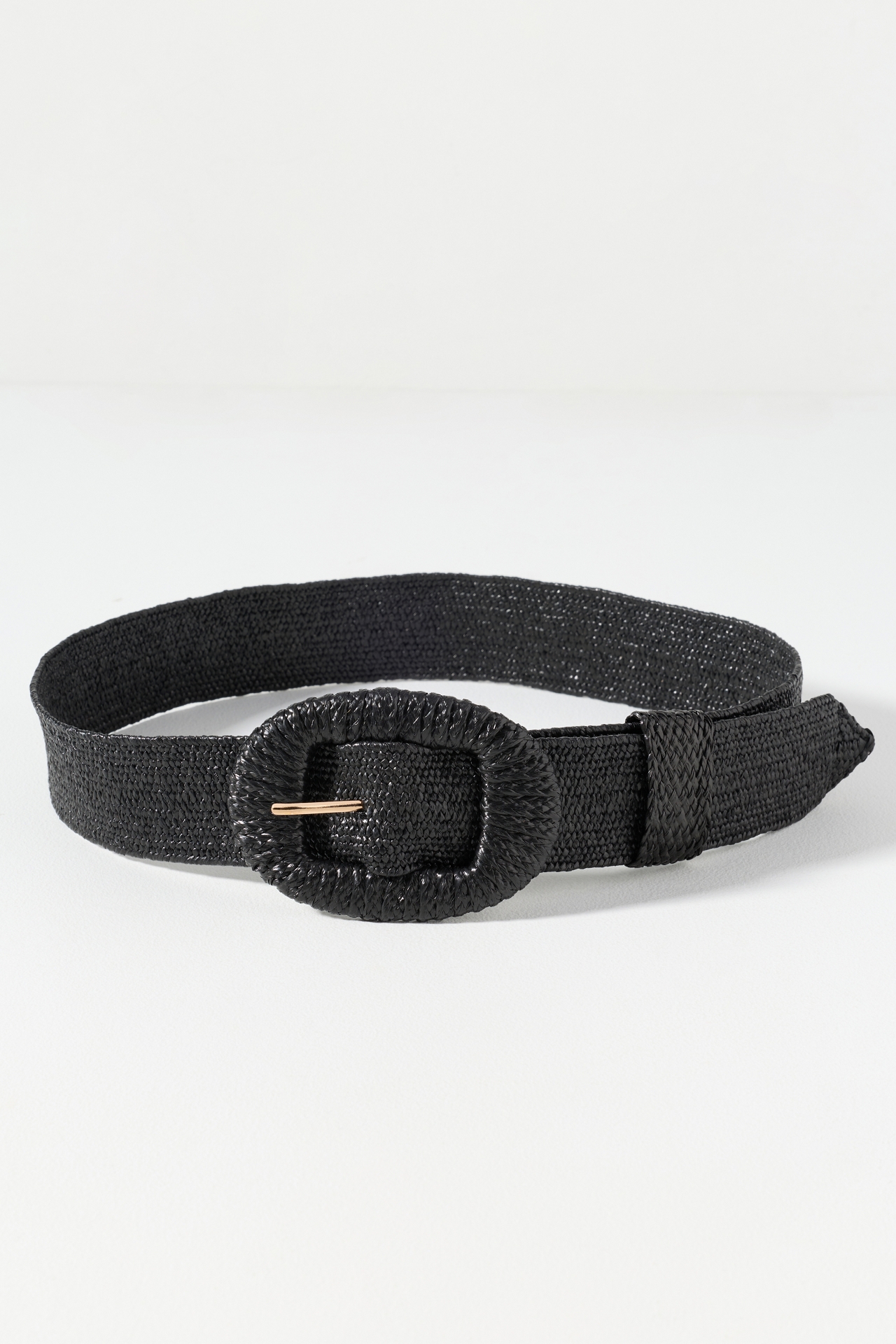 By Anthropologie Woven Oval Buckle Belt