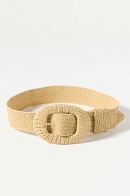 By Anthropologie Woven Oval Buckle Belt