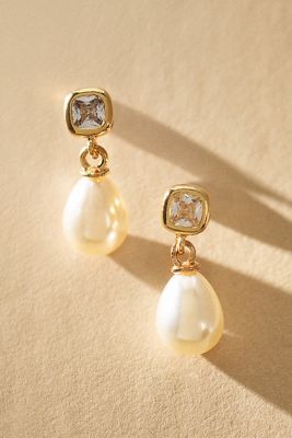 Studio Bride Micro Bezel Pearl Drop Earrings