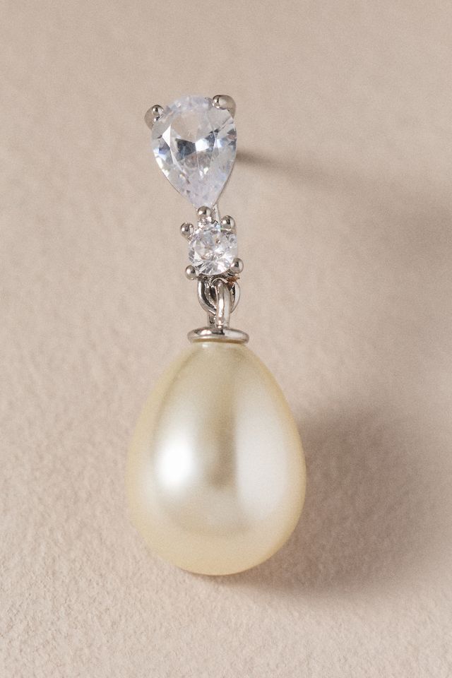 Studio Bride Crystal Stacked Pearl Drop Earrings #1