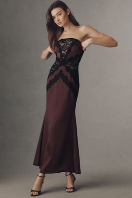 BHLDN Strapless Stretch Lace Midi Dress | Anthropologie