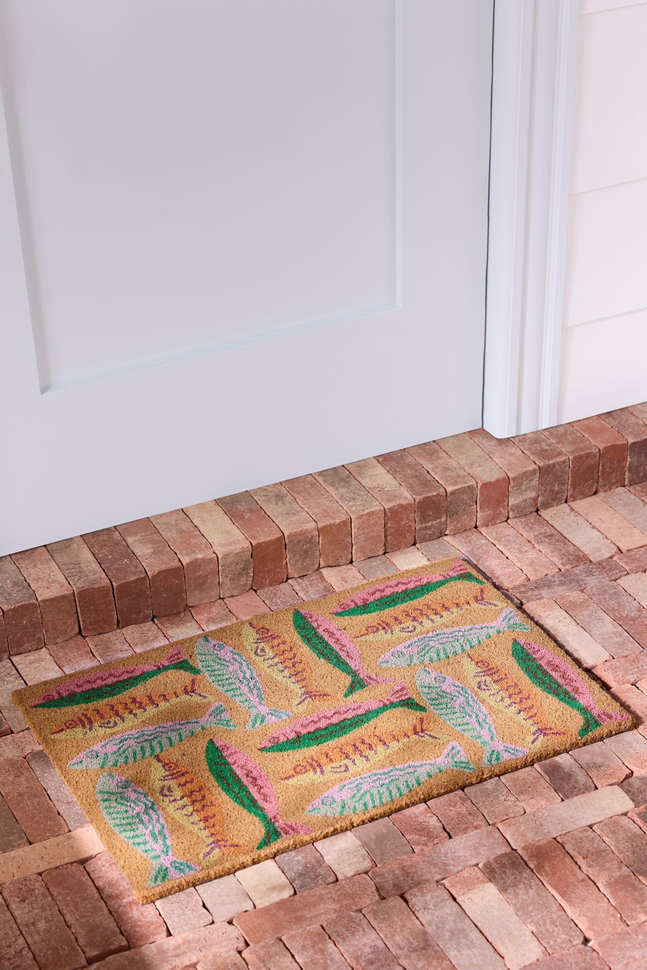 Fishy Coir Printed Doormat - Multi, 20"X30"