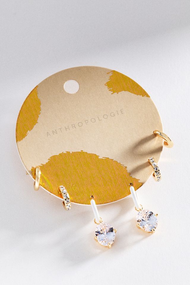 Crystal Droplet Earrings, Set of 3 #2