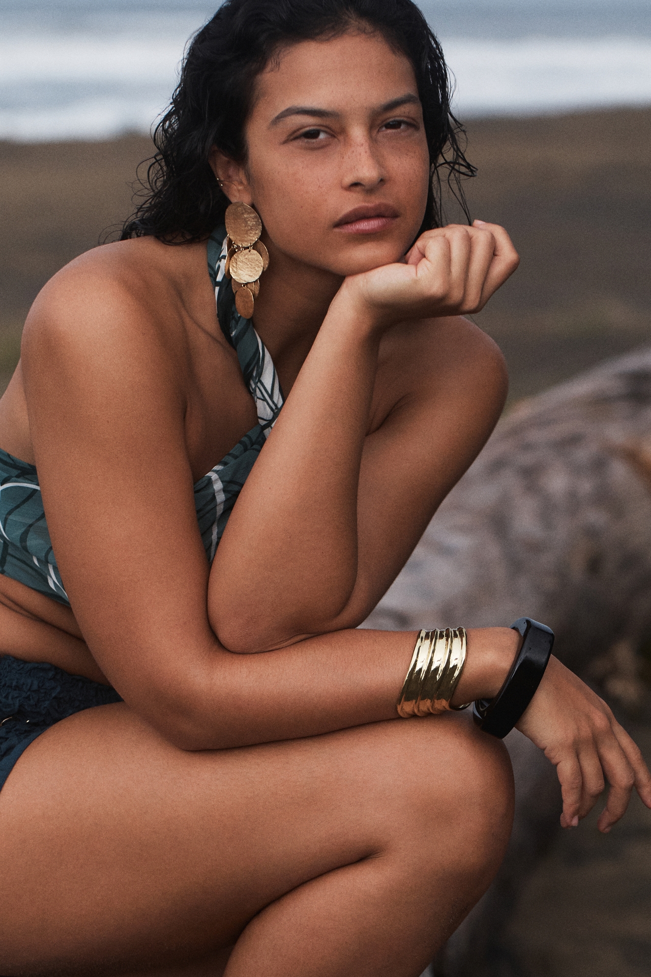 Square Resin Bangle Bracelet