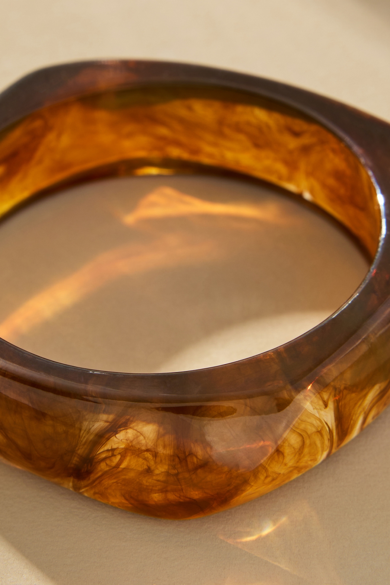 Square Resin Bangle Bracelet